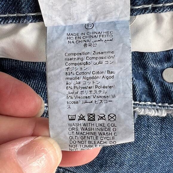 Distressed Casual Blue Jean Shorts Womens M Leopard Pockets Fray Cuff High Waist - Picture 9 of 10